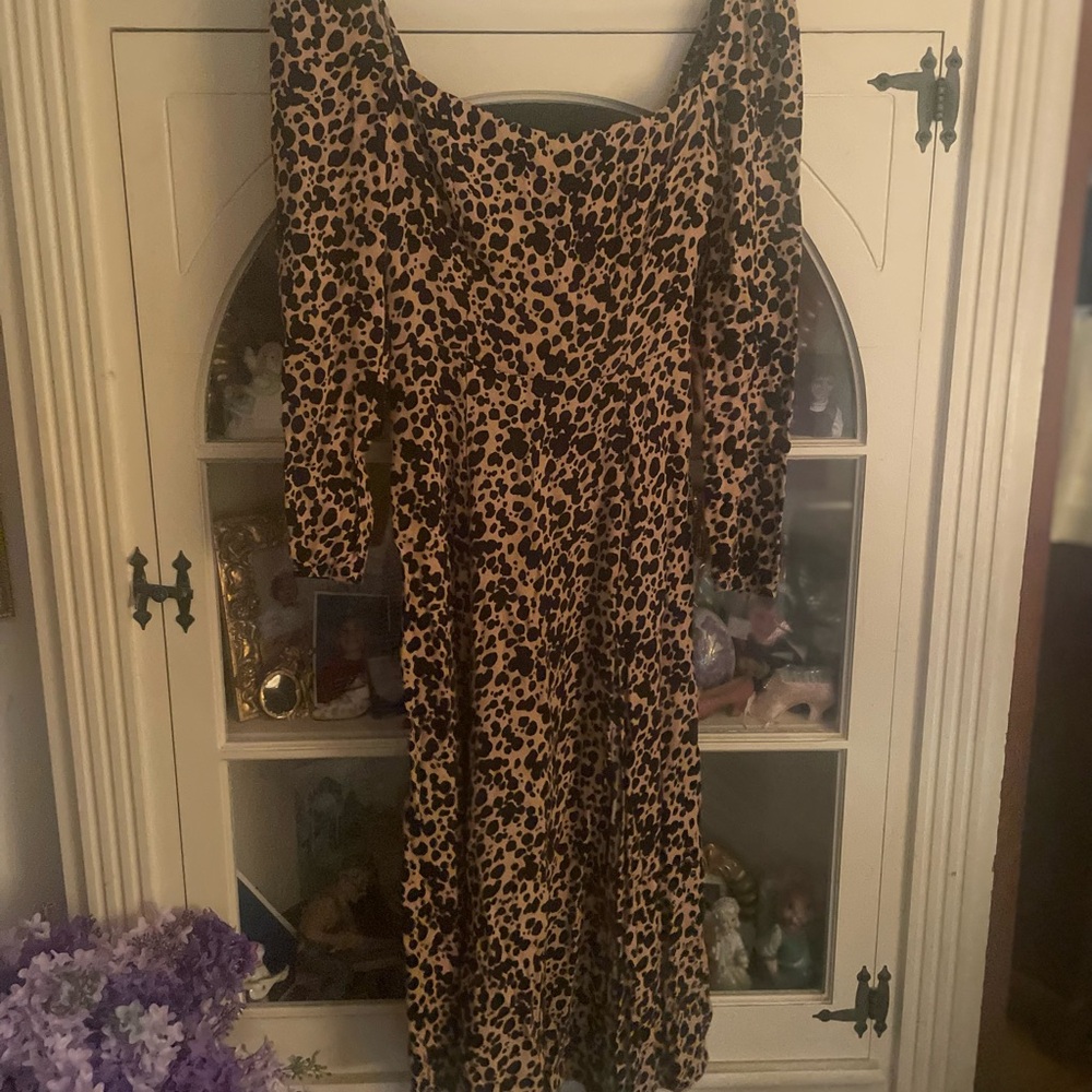 Reformation Brown and Tan Sundress Scoop Neck Sleeveless